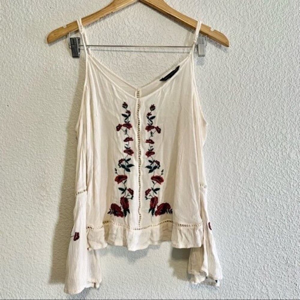 American Eagle Cold Shoulder Bell Sleeve Top